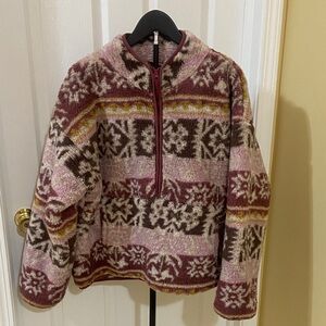 Sundance Pink and Brown Textured Sweater